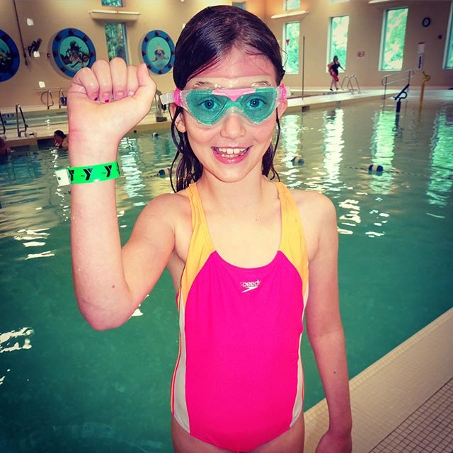 Got to take a break from work to watch Sara pass her swim test at the