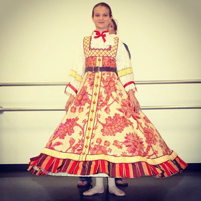 Kate getting fitted for her Russian Nesting Doll costume for "Nashville's Nutcracker" with the @NashvilleBallet. #ballet #family