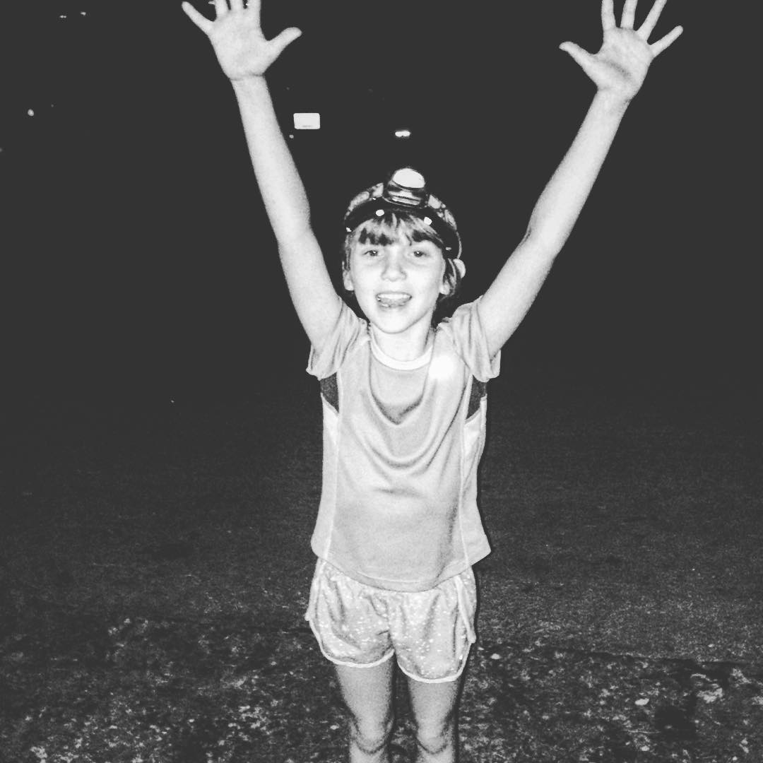 Just finished a nighttime 5k run/walk with this cutie on the Harpeth River Greenway to help her get ready for the Viva la Diva 5k race in a couple of weeks. #family #running