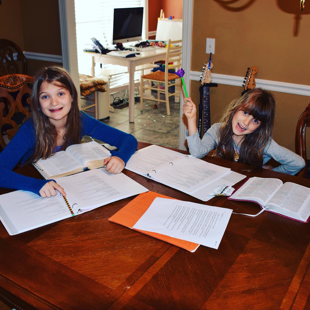 So proud of how hard Kate and Sara study for L2L Bible Bowl. Today they worked through the study questions for Mt. 11 & 12 all by themselves & got all the answers correct. #faith #family