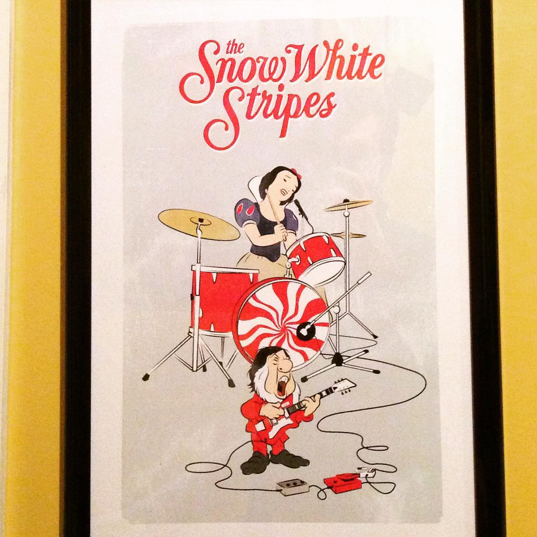 Also picked up this mashup poster @Grimeys Too today. Since #TheWhiteStripes is my 2nd favorite all-time band (behind #TheBeatles of course), we had to have this for our remodeled rec room. #family