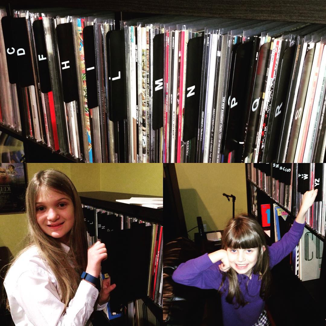 These cuties are helping organize our #vinyl record collection with some new dividers. #music