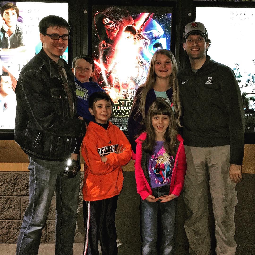 Enjoyable time seeing Star Wars: The Force Awakens with the Lehman's this afternoon. #family