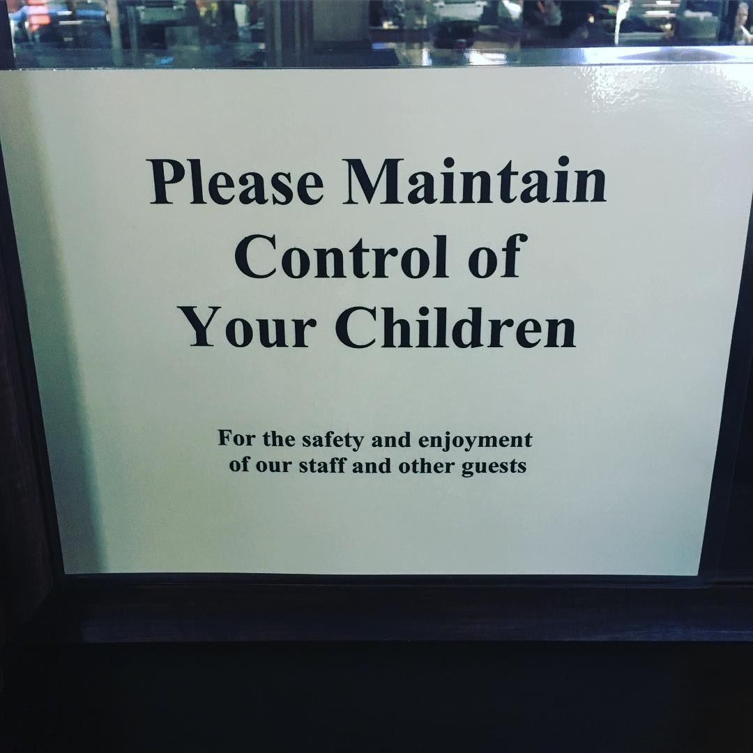 Nothing says "Kid Friendly Restaurant" like seeing this sign just inside the front door. #food