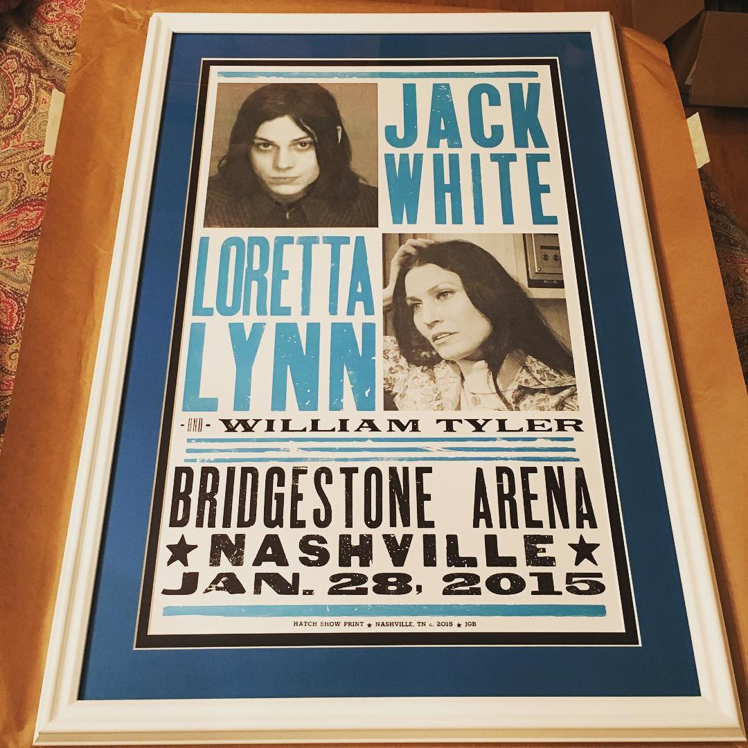 This is the only Hatch Show Print in our collection that we've ever had professionally framed and it turned out fantastic! It was an incredible concert last year and I can't want to get this up in our bonus room. #music #JackWhite #LorettaLynn #HatchShowPrint