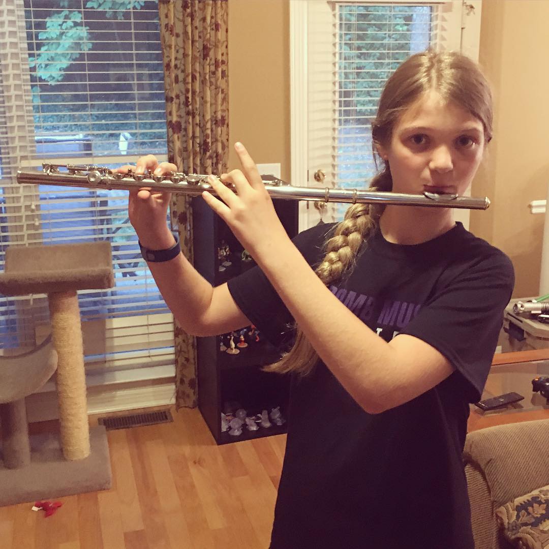 So it turns out that close-up pictures of someone playing the #flute always look off-center. #family #music