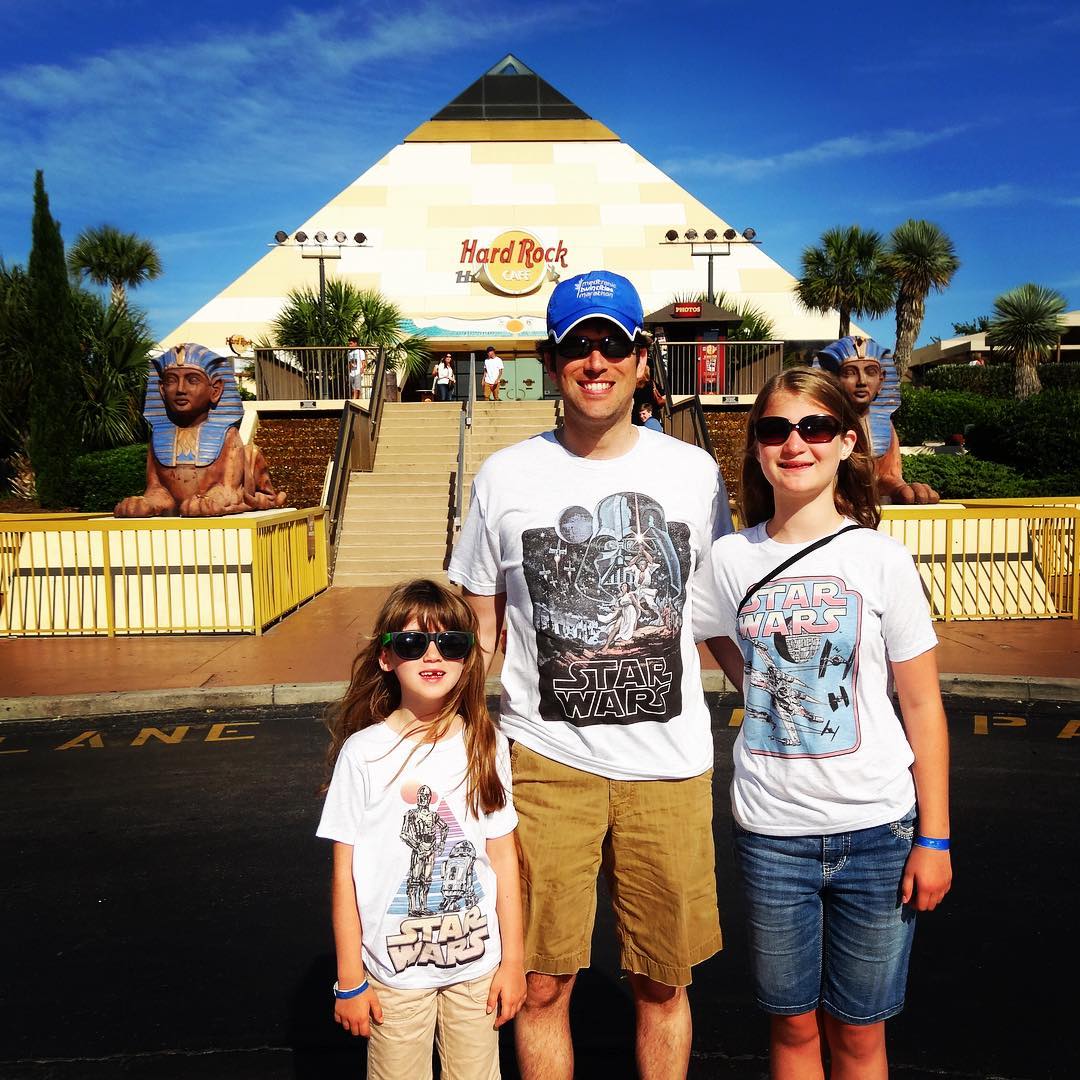 Eating at the Hard Rock Myrtle Beach for the last time. We first came here the summer it opened 21 years ago, and very soon the pyramid will be torn down. #family #vacation #myrtlebeach