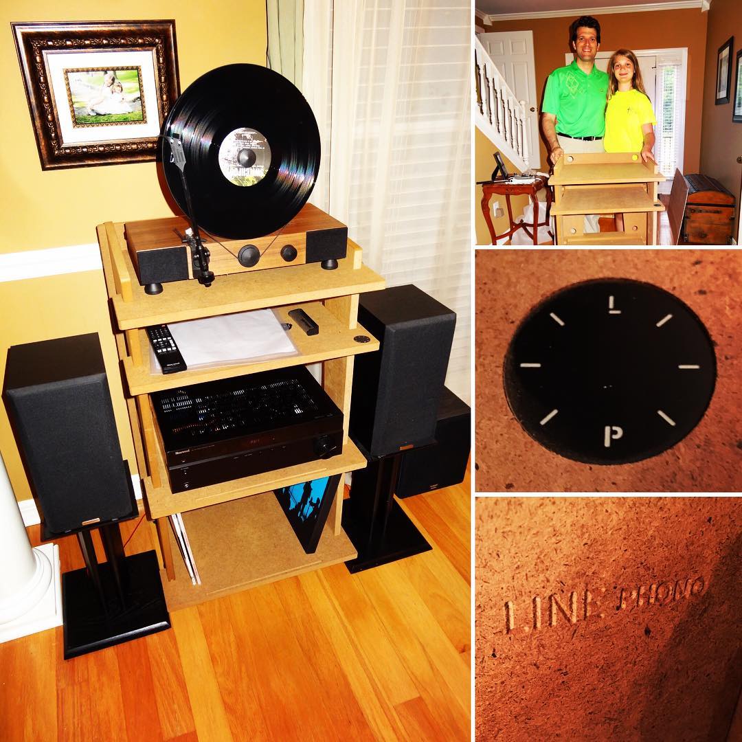 Love my downstairs audio setup. Now have my @gramovox vertical record player and amp sitting on a new #turntable stand from @linephono. #vinyl #music #linephonointhewild #mygramovox