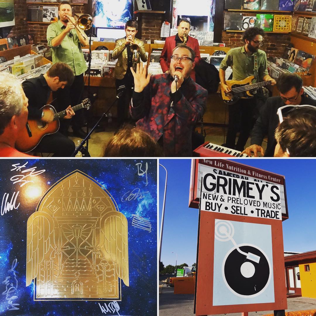 So what's better than picking up a copy of the new St Paul and the Broken Bones record @grimeys? How about seeing the band perform 3 songs off the new album in the store and then sign your new record? Yep, that's better, and it just happened. #vinyl #music #stpaulandthebrokenbones
