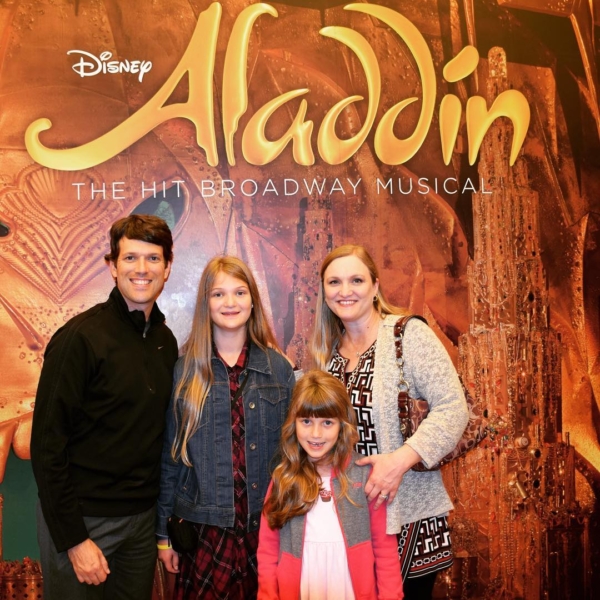 Took the girls to their first #Broadway show tonight. Olivia and I have been to a lot of Broadway musicals, and "Aladdin" was easily one of the most enjoyable. Seeing James Monroe Iglehart's performance as Genie was right there with seeing Idina Menzel as Elfaba in "Wicked." #aladdinbroadway #travel #family #nyc