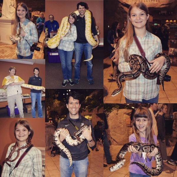 For those of you who didn't get enough of my snake picture yesterday....here are a few more. There is one member of Team Agee who is conspicuously missing from this activity! #snakes #family #travel #whydidithavetobesnakes