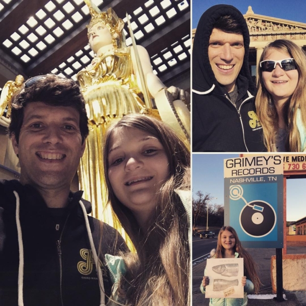 Fun afternoon with Kate. Went to the Parthenon so she could practice with her new DSLR and to @grimeys because...it's Grimey's! #vinyl #dslr #photography #parthenon #family