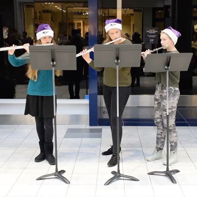 Lipscomb Academy flute trio performing today at the Green Hills Mall. @lipscombacademy @kateagee #family #music #flute