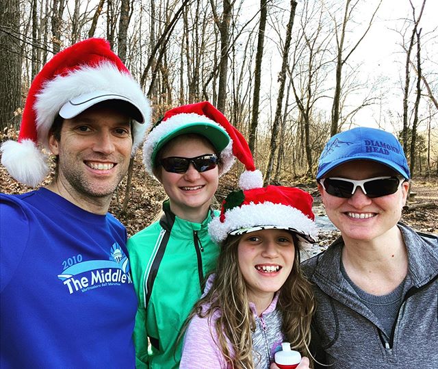 Spreading a little Christmas cheer on the trails in Edwin Warner this afternoon. #family #hiking