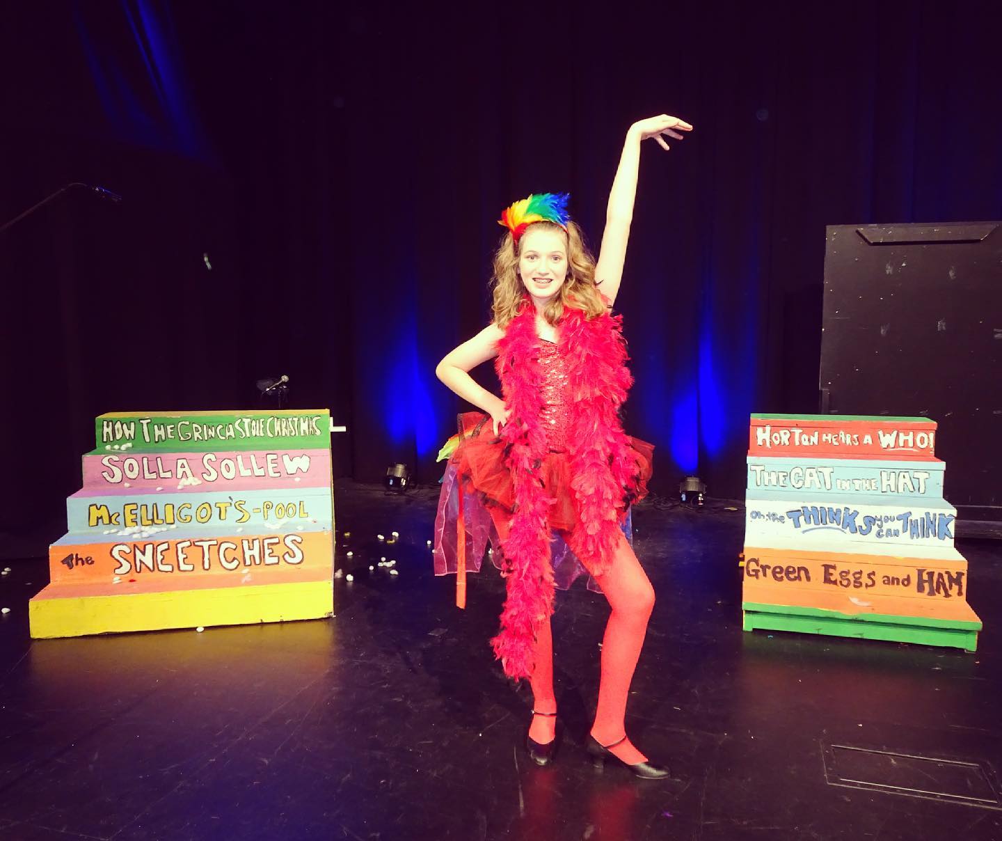 Today we got to see Sara as The Amayzing Mayzie in Centre Stage Productions’ presentation of “Seussical Jr.” - She worked really hard and did a fantastic job. We are super proud! #musicaltheatre #family