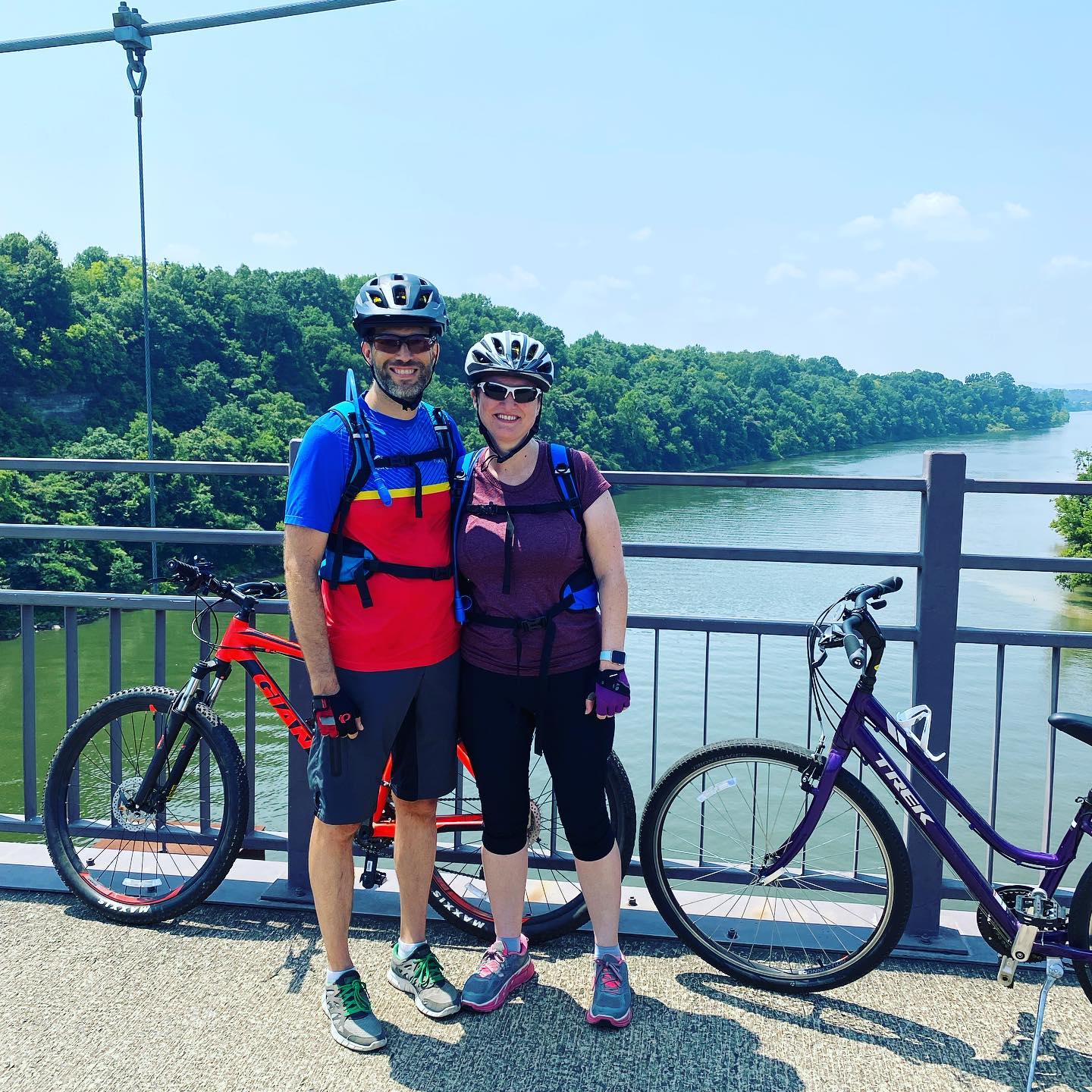 Biking with my bride while the girls were at a youth group event. #family #biking