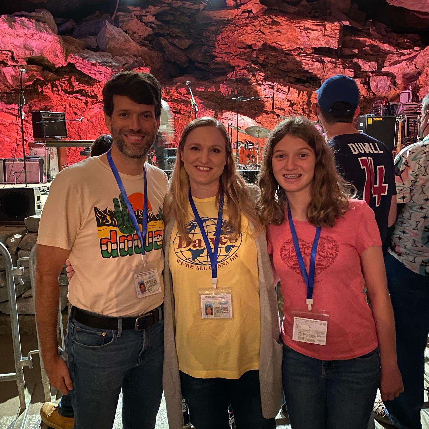 Dawes at the Caverns! Olivia is very claustrophobic and is standing near the mouth of the cave (after taking the picture), but Sara and I are all the way down by the stage. My 10th time to see Dawes live, and our second time in two weeks. @dawestheband